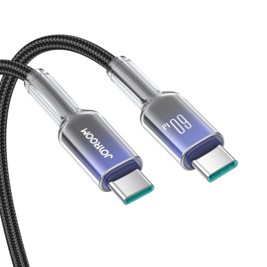 Joyroom S-A42 Crystal-Clear Series 60W USB-C / USB-C kabelis 1.2 m – juodas 6