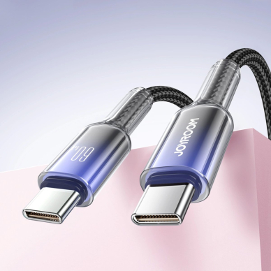 Joyroom S-A42 Crystal-Clear Series 60W USB-C / USB-C kabelis 1.2 m – juodas 8