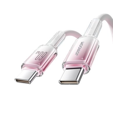 Joyroom S-A42 Crystal-Clear Series 60W USB-C / USB-C kabelis 1.2 m – baltas 1