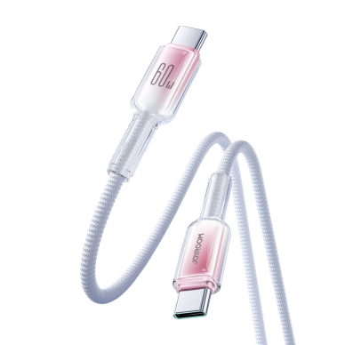 Joyroom S-A42 Crystal-Clear Series 60W USB-C / USB-C kabelis 1.2 m – baltas 2