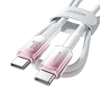 Joyroom S-A42 Crystal-Clear Series 60W USB-C / USB-C kabelis 1.2 m – baltas 4