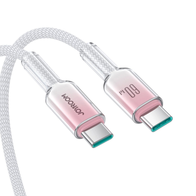 Joyroom S-A42 Crystal-Clear Series 60W USB-C / USB-C kabelis 1.2 m – baltas 6