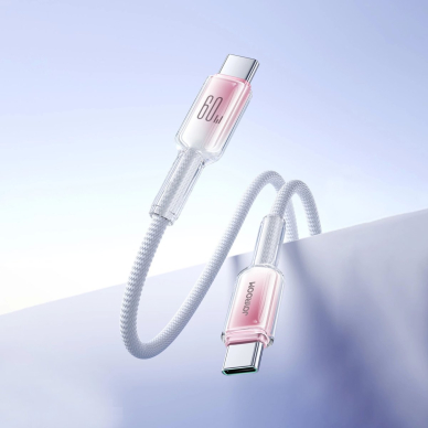 Joyroom S-A42 Crystal-Clear Series 60W USB-C / USB-C kabelis 1.2 m – baltas 9