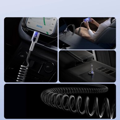 Įkrovimo kabelis Joyroom S-A43 Crystal-Clear Series 30W USB-C – Lightning spiralinis 1.5 m – juodas 5 Įkrovimo kabelis Joyroom S-A43 Crystal-Clear Series 30W USB-C – Lightning spiralinis 1.5 m – juodas 5