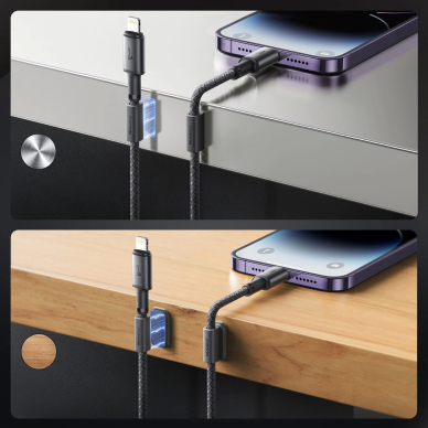 Joyroom S-A50 Unlimited Series 3A USB-A / Lightning kabelis su magnetiniu laikikliu 1.2 m – pilkas 8