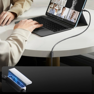 Joyroom S-A50 Unlimited Series 3A USB-A / Lightning kabelis su magnetiniu laikikliu 1.2 m – pilkas 9