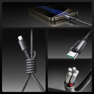 Joyroom S-A50 Unlimited Series 3A USB-A / USB-C kabelis su magnetiniu laikikliu 1.2 m – pilkas 10
