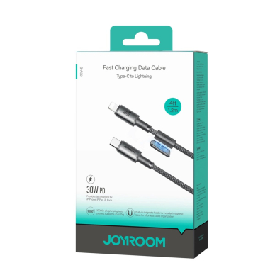Joyroom S-A50 Unlimited Series 60W USB-C / Lightning kabelis su magnetiniu laikikliu 1.2 m – pilkas 6