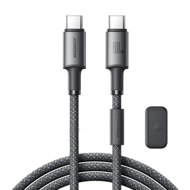 Joyroom S-A50 Unlimited Series 60W USB-C / USB-C kabelis su magnetiniu laikikliu 1.2 m – pilkas