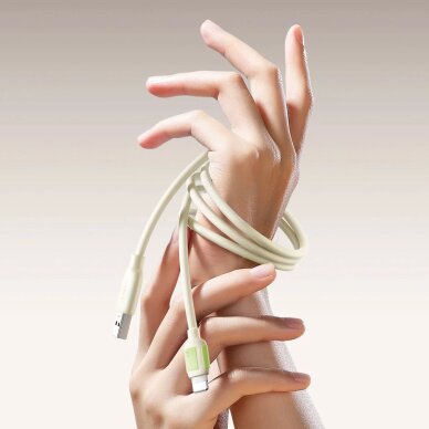 Įkrovimo kabelis Joyroom S-A53 30W USB-C – Lightning su fluorescuojančiu antgaliu 2 m – smėlio spalvos 4 Įkrovimo kabelis Joyroom S-A53 30W USB-C – Lightning su fluorescuojančiu antgaliu 2 m – smėlio spalvos 4