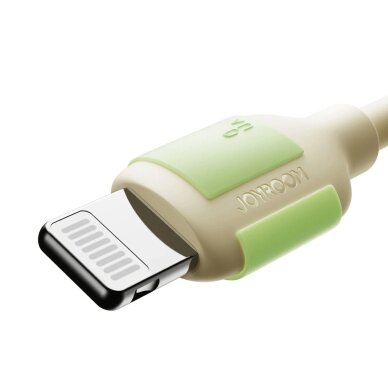 Įkrovimo kabelis Joyroom S-A53 3A USB-A – Lightning su fluorescuojančiu antgaliu 1.2 m – smėlio spalvos 5