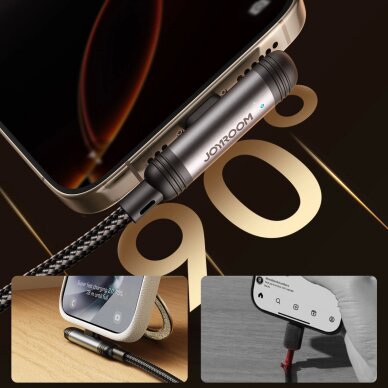 Įkrovimo kabelis Joyroom S-A56 EnjoyX Series 90° USB-A – Lightning 3A 1.2 m – juodas 3 Įkrovimo kabelis Joyroom S-A56 EnjoyX Series 90° USB-A – Lightning 3A 1.2 m – juodas 3