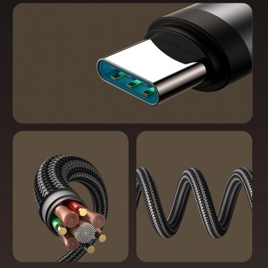 Įkrovimo kabelis Joyroom S-A56 EnjoyX Series 90° USB-C – USB-C 60W 1.2m – juodas 5