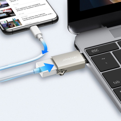 Joyroom S-H151 USB-C (kištukas) / USB-A (lizdas) adapteris su kilpele – sidabrinis 3