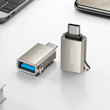 Joyroom S-H151 USB-C (kištukas) / USB-A (lizdas) adapteris su kilpele – sidabrinis 6 Joyroom S-H151 USB-C (kištukas) / USB-A (lizdas) adapteris su kilpele – sidabrinis 6
