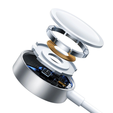 Joyroom S-IW008 3-in-1 magnetinis įkrovimo kabelis USB-A / Lightning / USB-C 1.2 m – baltas 1