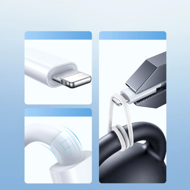 Joyroom S-IW008 3-in-1 magnetinis įkrovimo kabelis USB-A / Lightning / USB-C 1.2 m – baltas 13