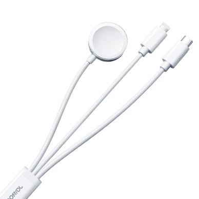 Joyroom S-IW008 3-in-1 magnetinis įkrovimo kabelis USB-A / Lightning / USB-C 1.2 m – baltas 3