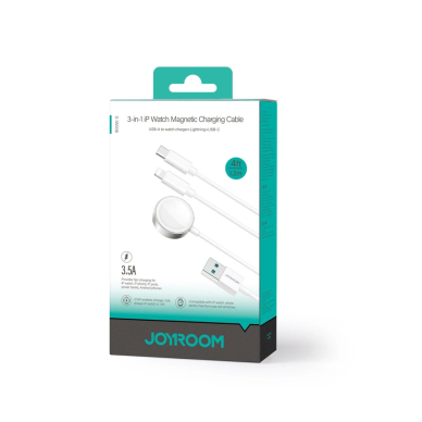 Joyroom S-IW008 3-in-1 magnetinis įkrovimo kabelis USB-A / Lightning / USB-C 1.2 m – baltas 4