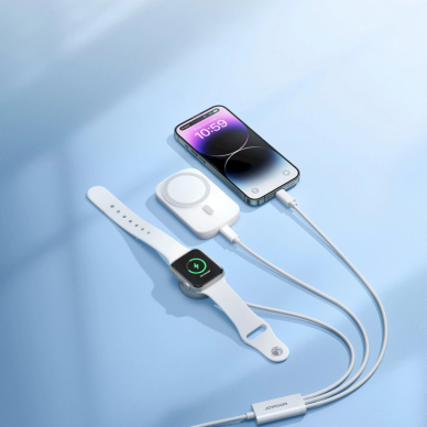Joyroom S-IW008 3-in-1 magnetinis įkrovimo kabelis USB-A / Lightning / USB-C 1.2 m – baltas 7