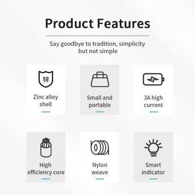 Joyroom S-M411 3A 2m USB-A - micro USB Kabelischarging indicator - Juodas 2 Joyroom S-M411 3A 2m USB-A - micro USB Kabelischarging indicator - Juodas 2