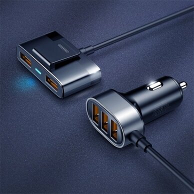 Joyroom Išmanus Automobilinis Įkroviklis 5x USB 6,2 A su prailginimu Juodas (JR-CL03) 6 Joyroom Išmanus Automobilinis Įkroviklis 5x USB 6,2 A su prailginimu Juodas (JR-CL03) 6