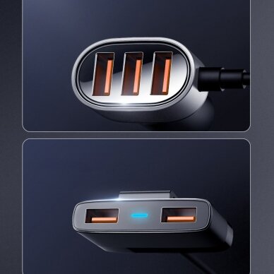 Joyroom Išmanus Automobilinis Įkroviklis 5x USB 6,2 A su prailginimu Juodas (JR-CL03) 10 Joyroom Išmanus Automobilinis Įkroviklis 5x USB 6,2 A su prailginimu Juodas (JR-CL03) 10