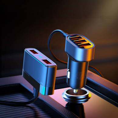 Joyroom Išmanus Automobilinis Įkroviklis 5x USB 6,2 A su prailginimu Juodas (JR-CL03) 9 Joyroom Išmanus Automobilinis Įkroviklis 5x USB 6,2 A su prailginimu Juodas (JR-CL03) 9