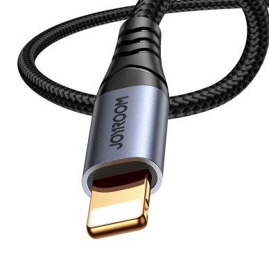 Joyroom SY-A06 Stereo audio AUX kabelis 3.5 mm mini lizdas / Lightning, skirtas iPhone iPad 1.2 m – juodas 1