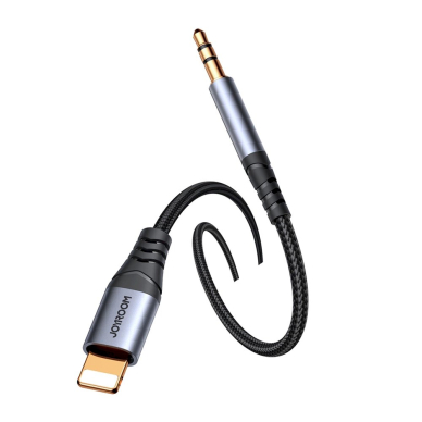 Joyroom SY-A06 Stereo audio AUX kabelis 3.5 mm mini lizdas / Lightning, skirtas iPhone iPad 1.2 m – juodas 4