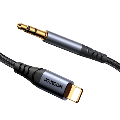 Joyroom SY-A06 Stereo audio AUX kabelis 3.5 mm mini lizdas / Lightning, skirtas iPhone iPad 1.2 m – juodas 5