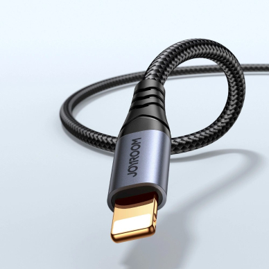 Joyroom SY-A06 Stereo audio AUX kabelis 3.5 mm mini lizdas / Lightning, skirtas iPhone iPad 1.2 m – juodas 7