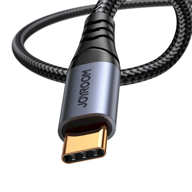 Joyroom SY-A07 Stereo audio AUX kabelis 3.5 mm mini lizdas / USB-C, skirtas telefonui 1.2 m – juodas 1