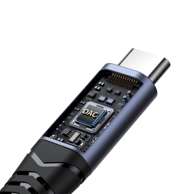 Joyroom SY-C02 2-in-1 DAC adapteris USB-C į USB-C / 3.5 mm mini lizdą – juodas 2