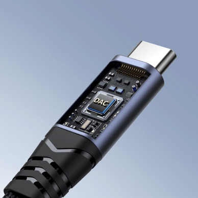 Joyroom SY-C02 2-in-1 DAC adapteris USB-C į USB-C / 3.5 mm mini lizdą – juodas 8