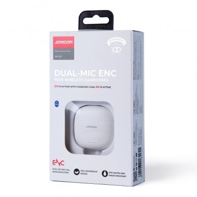 Ausinės Joyroom TWS earphones wireless ENC waterproof IPX4 Bluetooth 5.3 Baltos (JR-TL11) 4