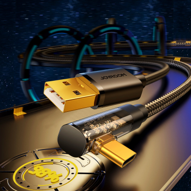 Joyroom USB C cable angled - USB for fast charging and data transfer 3A 1.2 m Juodas (S-UC027A6) 1 Joyroom USB C cable angled - USB for fast charging and data transfer 3A 1.2 m Juodas (S-UC027A6) 1