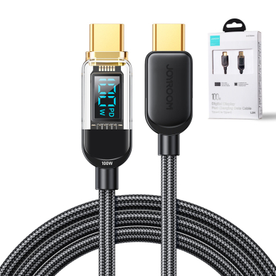 Joyroom USB C - USB C 100W cable for fast charging and data transfer 1.2 m Juodas (S-CC100A4) 3 Joyroom USB C - USB C 100W cable for fast charging and data transfer 1.2 m Juodas (S-CC100A4) 3