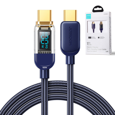 Joyroom USB C - USB C 100W cable for fast charging and data transfer 1.2 m Mėlynas (S-CC100A4) 10 Joyroom USB C - USB C 100W cable for fast charging and data transfer 1.2 m Mėlynas (S-CC100A4) 10
