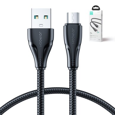 Akcija! Joyroom USB cable - micro USB 2.4A Surpass Series for fast charging and data transfer 1.2 m black (S-UM018A11) 5