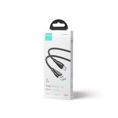 Joyroom USB - USB C 3A cable Surpass Series for fast charging and data transfer 0.25 m black (S-UC027A11) 4