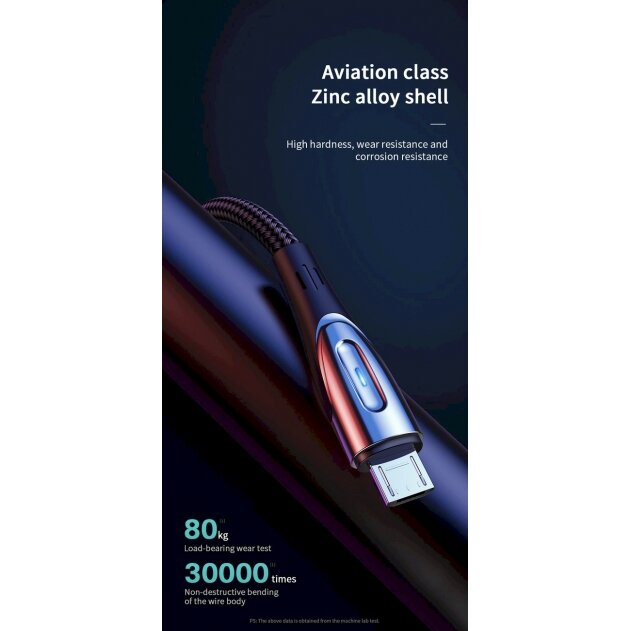 Joyroom S-M411 3A 2m USB-A - micro USB Kabelischarging indicator - Juodas 8 Joyroom S-M411 3A 2m USB-A - micro USB Kabelischarging indicator - Juodas 8