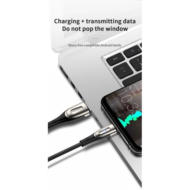 Joyroom S-M411 3A 2m USB-A - micro USB Kabelischarging indicator - Juodas 10 Joyroom S-M411 3A 2m USB-A - micro USB Kabelischarging indicator - Juodas 10