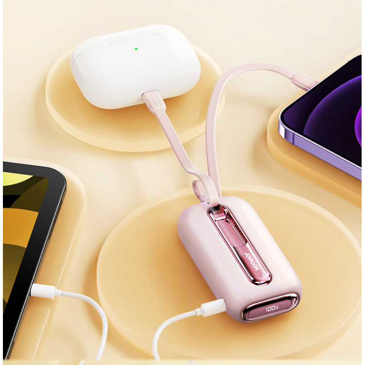 Joyroom powerbank 10000mAh Colorful Series 22.5W with 2 built-in USB C and Lightning cables pink (JR-L012) 11 Joyroom powerbank 10000mAh Colorful Series 22.5W with 2 built-in USB C and Lightning cables pink (JR-L012) 11