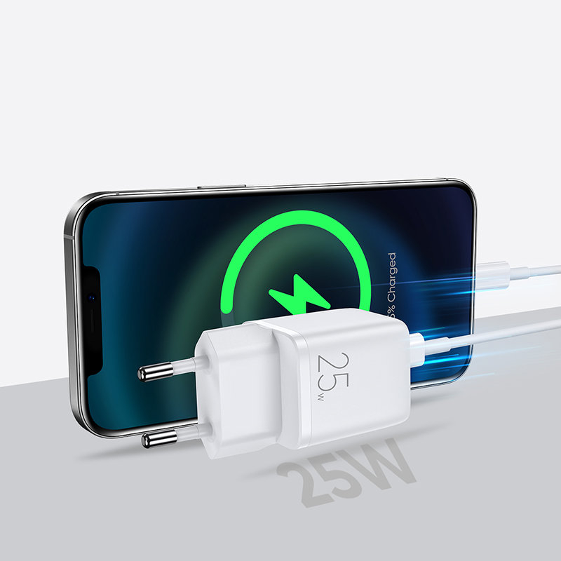 Įkroviklis Joyroom Fast USB Type C 25W 3A EU Plug Baltas (L-P251) 1 Įkroviklis Joyroom Fast USB Type C 25W 3A EU Plug Baltas (L-P251) 1