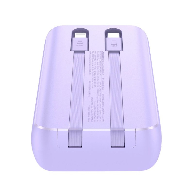 Joyroom JR-PBC06 mini power bankbuilt-in USB-C / Lightning Kabeliss 30W 10000mAh - violetinis 2 Joyroom JR-PBC06 mini power bankbuilt-in USB-C / Lightning Kabeliss 30W 10000mAh - violetinis 2