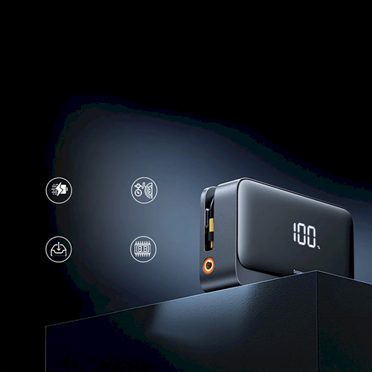 Baseus Super Energy BS-CH013 Jump starter 4-in-1 600A su žibintuvėliu / 6000mAh išorine baterija / kompresoriumi – juodas 14