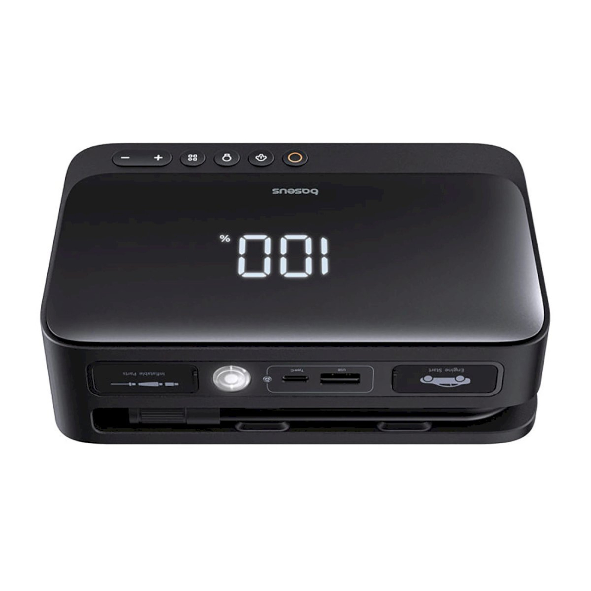 Baseus Super Energy BS-CH013 Jump starter 4-in-1 600A su žibintuvėliu / 6000mAh išorine baterija / kompresoriumi – juodas 2 Baseus Super Energy BS-CH013 Jump starter 4-in-1 600A su žibintuvėliu / 6000mAh išorine baterija / kompresoriumi – juodas 2