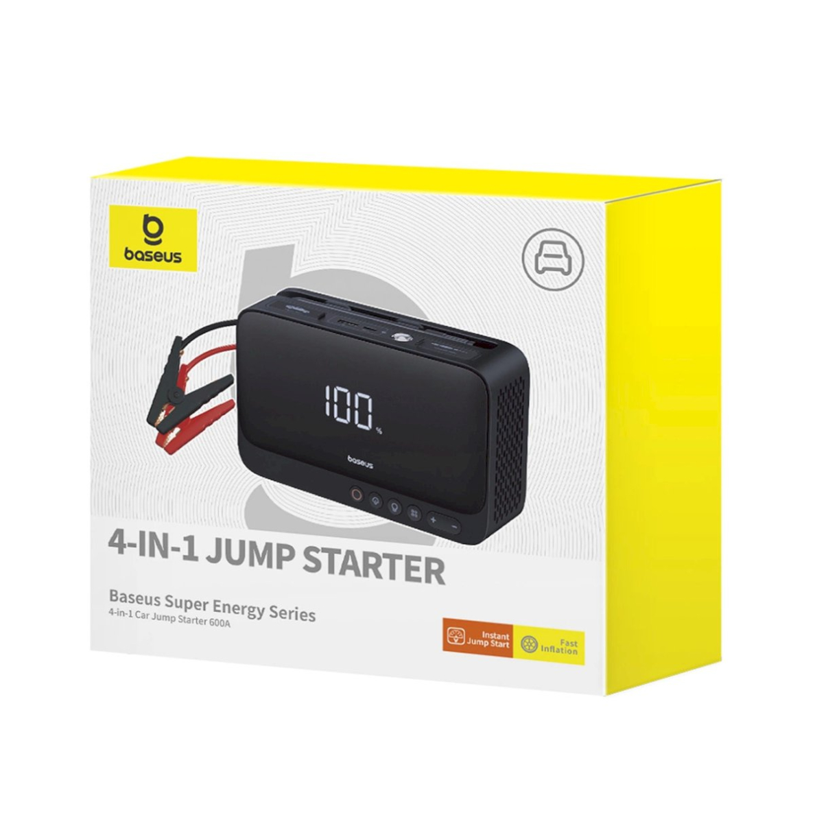 Baseus Super Energy BS-CH013 Jump starter 4-in-1 600A su žibintuvėliu / 6000mAh išorine baterija / kompresoriumi – juodas 7