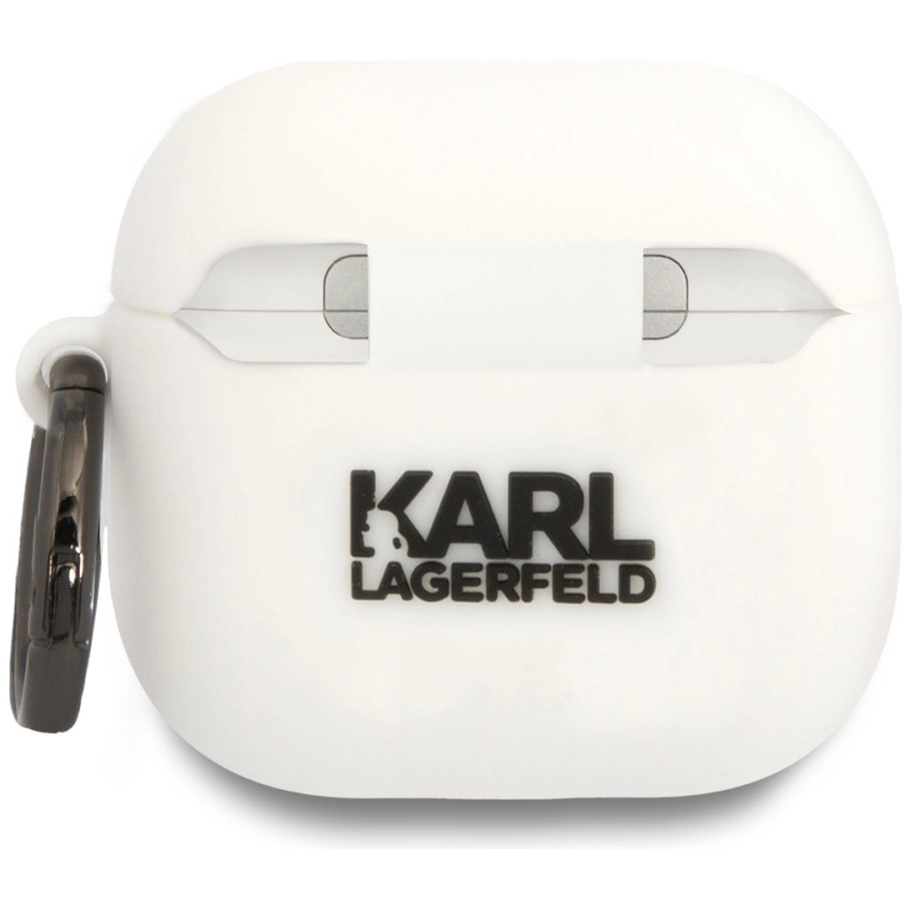 AirPods 4 Karl Lagerfeld 3D Silicone NFT dėklas - baltas 1